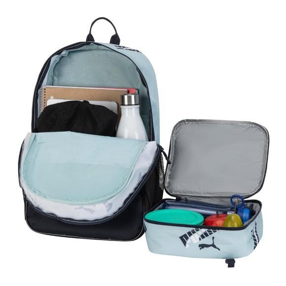 PUMA Kid's Colony Lunch Kit & Backpack Combo, Modern Mint/New Navy, Medium - Picture 4 of 8